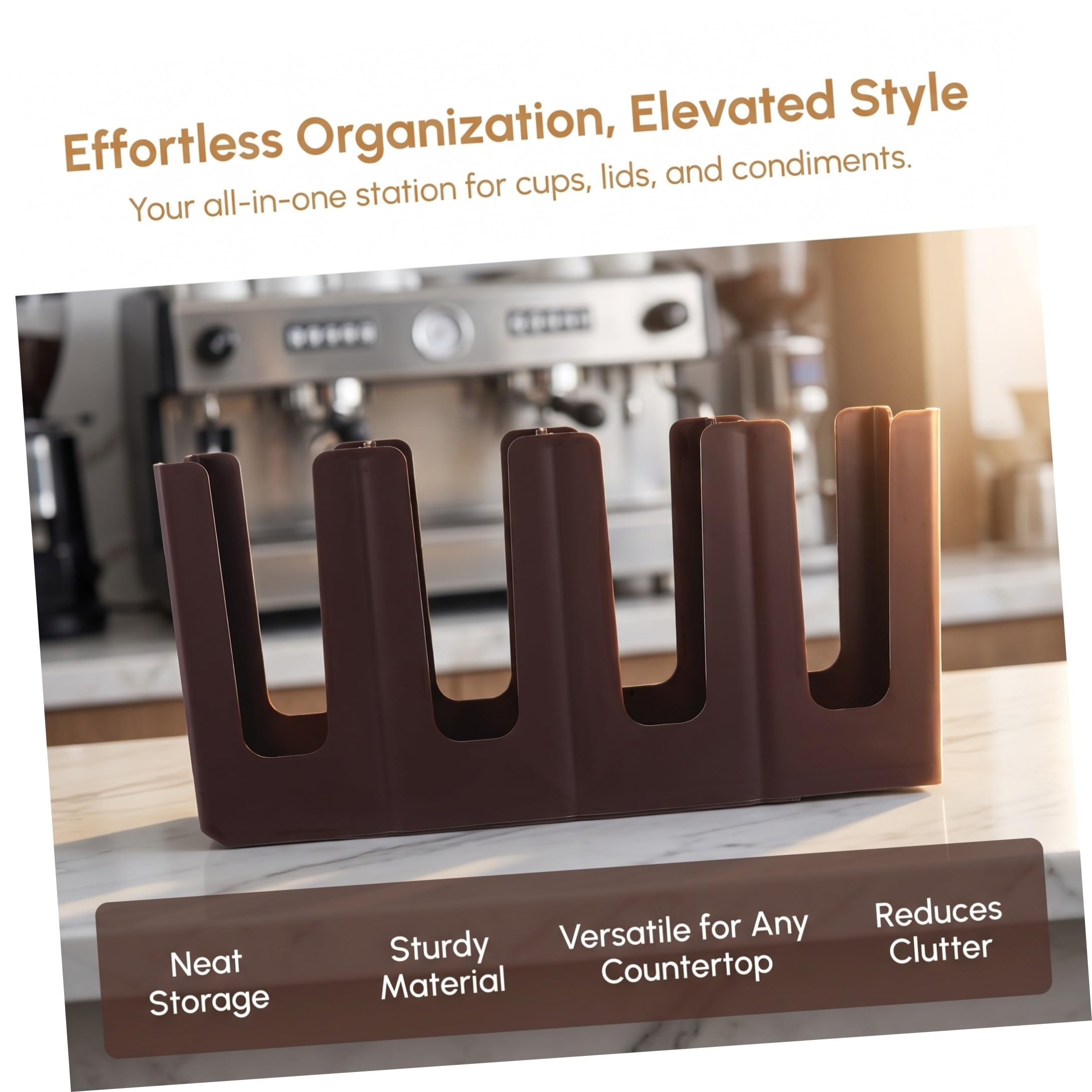Sosoport Soporte para Tazas de Café de Mostrador con 4 Compartimentos