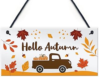 Red Ocean Hanging Hello Autumn Sign, Autumn Gifts, Autumn House Decor, Autumn Decoration, Pumpkins, Autumn Accessories Decor For Autumn
