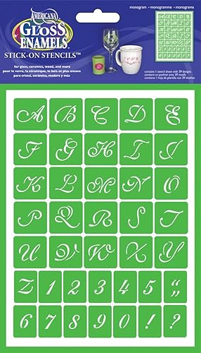 DecoArtCristal Autoadhesivo Serie Americana plantillas 6por 8-Inch Monogram