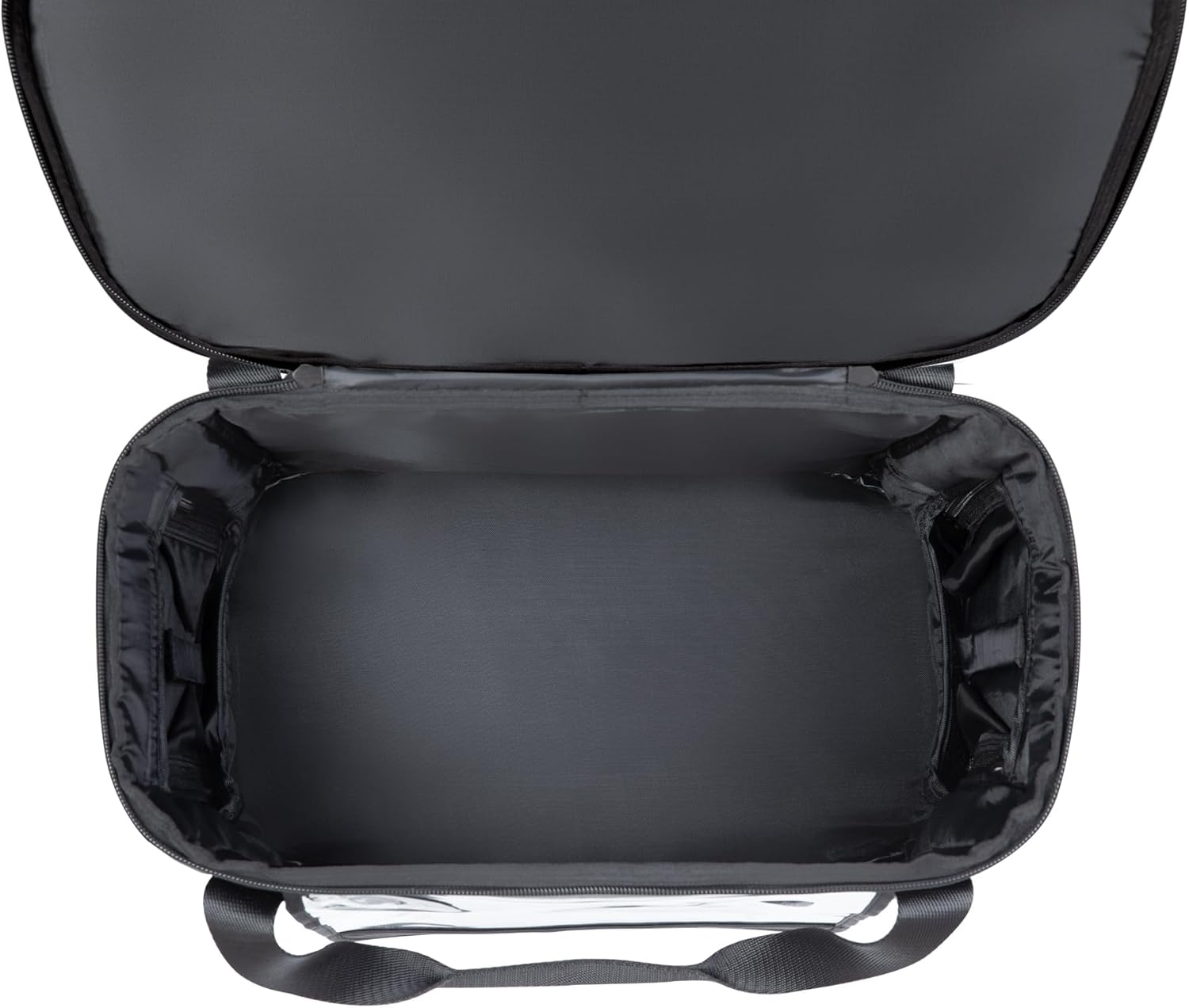 Anker SOLIX Water-Resistant Protective Bag with clear front panel, showing power station display and outlets.