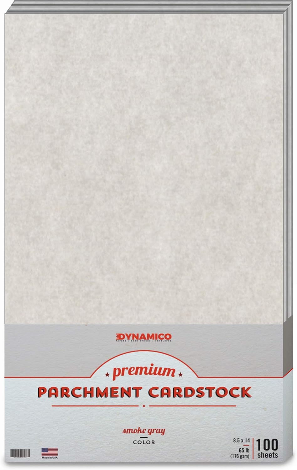 Smoke Gray Stationery Parchment Recycled Cardstock Paper | 65 Lb Cover (176 gsm) Card Stock | 8.5” x 14” Inches | 100 Sheets Per Pack