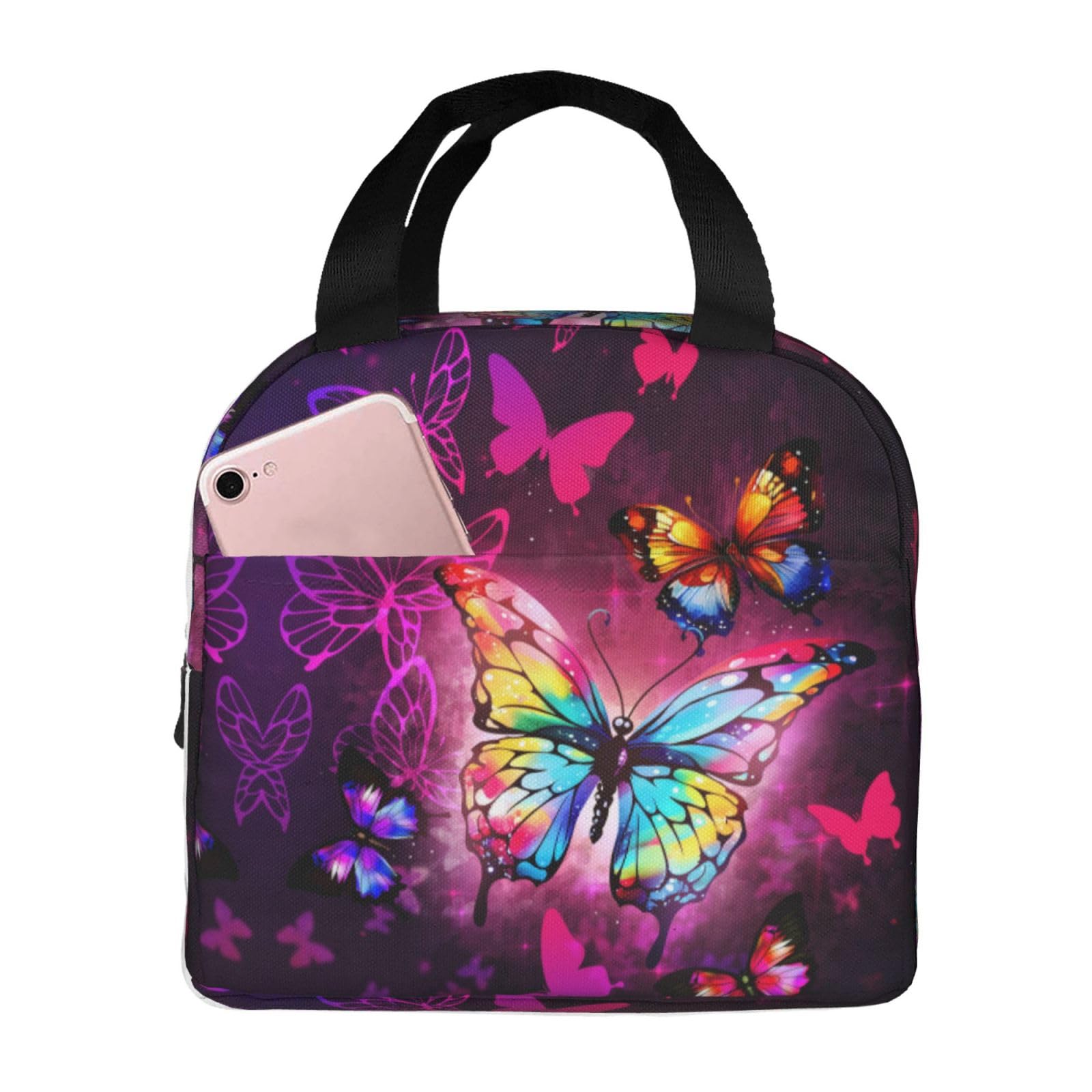 Butterflies Lunch Bag Women Lunch Box for Women Mens Lunchbox for Work Office Picnic or Travel Cute Lunch