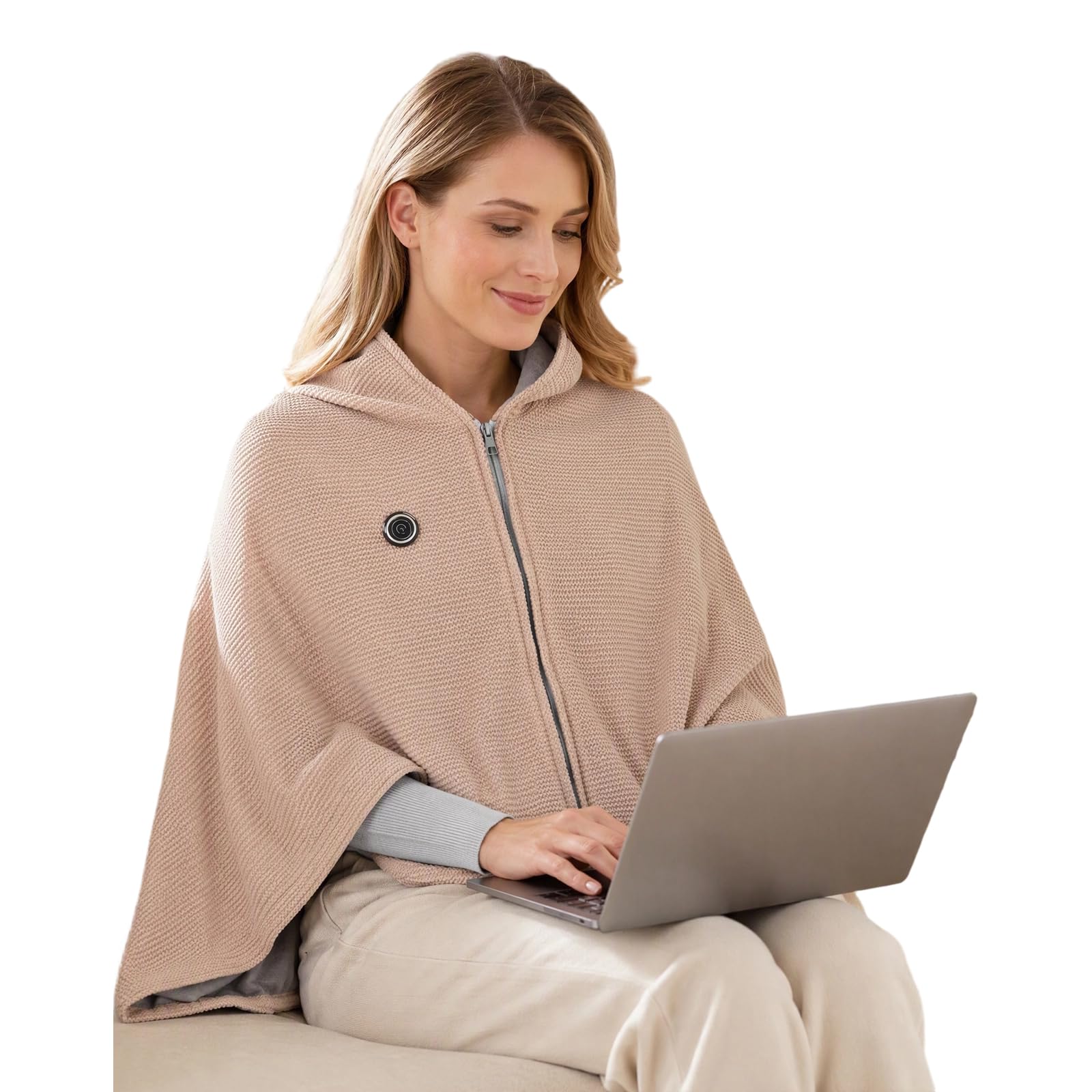 2027 New USB Heated Shawl Wrap for Women，Khaki