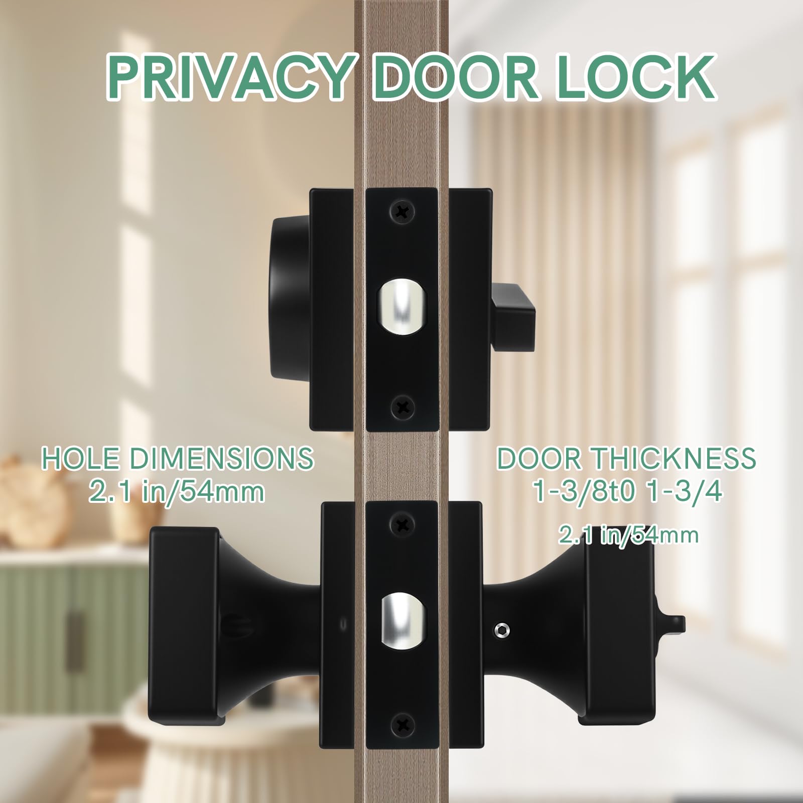 Matte Black Door Knob with Deadbolt Set - Secure Your Entry -5