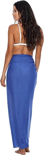 Miniatura 6 de SHU-SHI Pareo para mujer, salida de baño, falda para cubrir el traje de baño, pareo, muchos colores sólidos