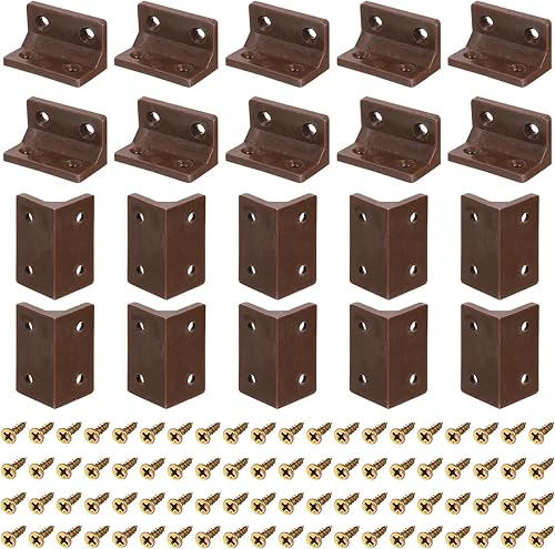 Miniatura 7 de uxcell 30 soportes de esquina de plástico de 90 grados, 1.496 x 0.866 x 0.866 in, soportes de nailon en ángulo recto con tornillos para armarios,
