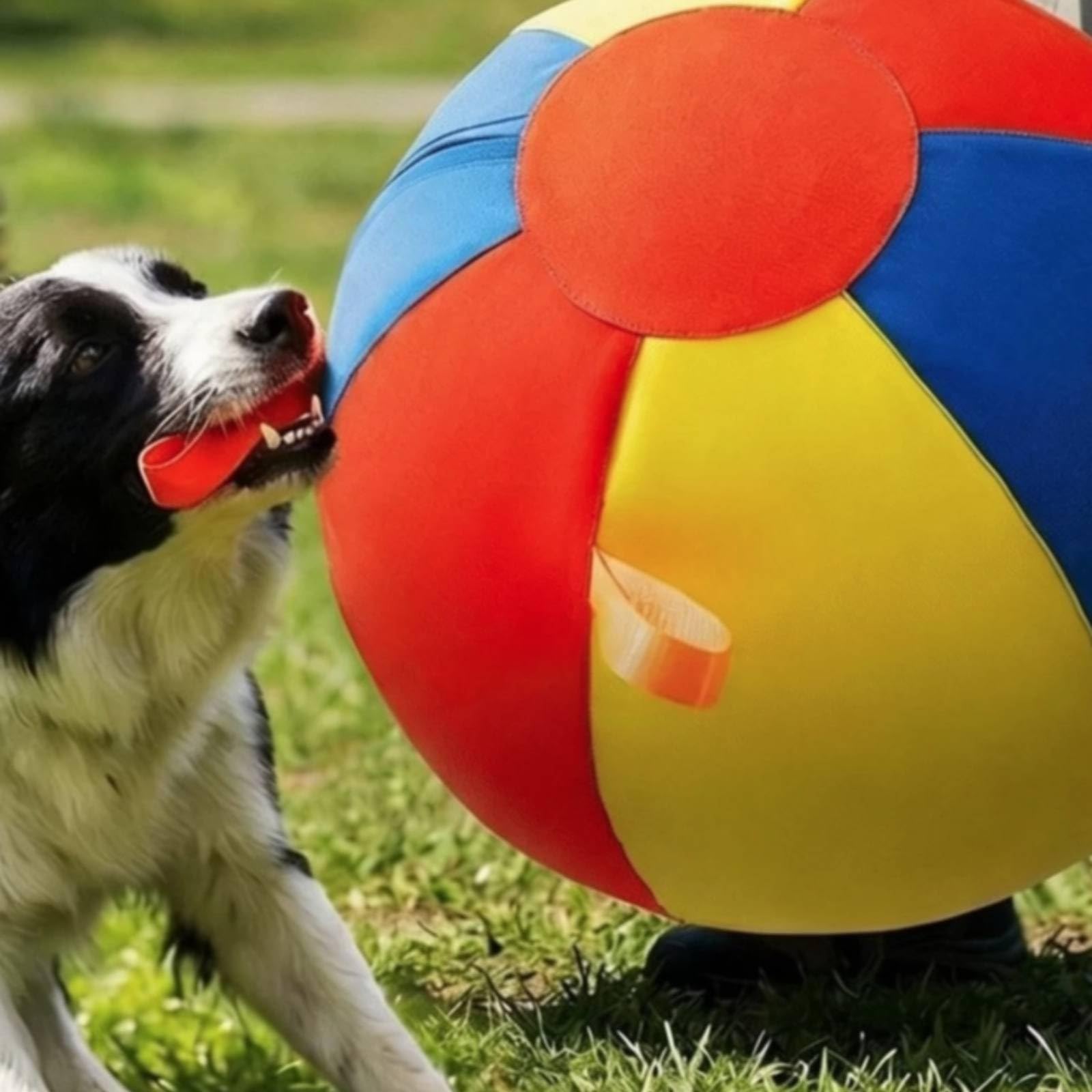 Pelota de Juego Grande Juguete para Perros Balón para Mascotas Pelota con Bucles Superficie Acolchada Construcción Cosida Resistente Ayuda a, Azul, Naranja, Amarillo, Grande 45cm