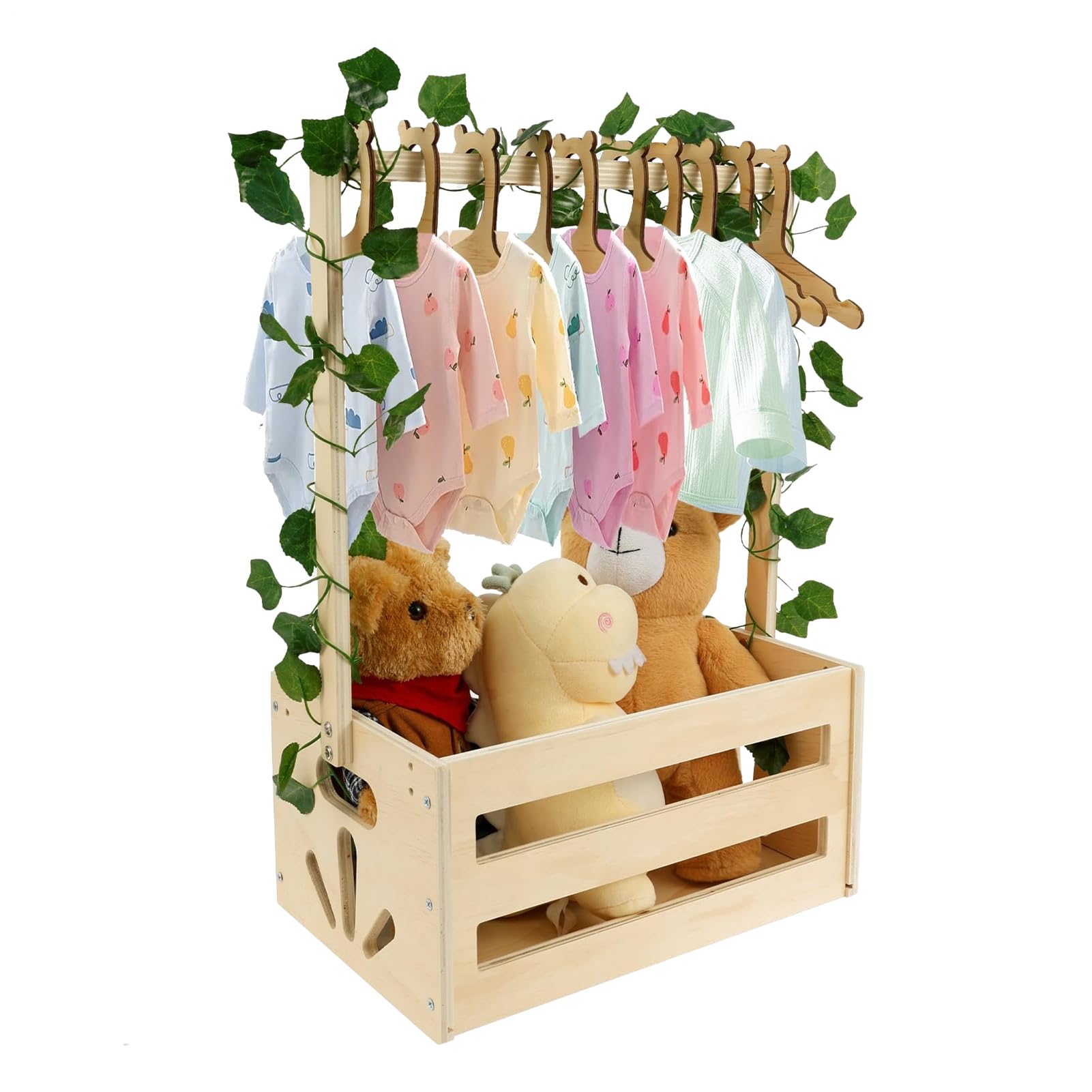 Cesta de almacenamiento de madera armario organizador para baby shower infantil