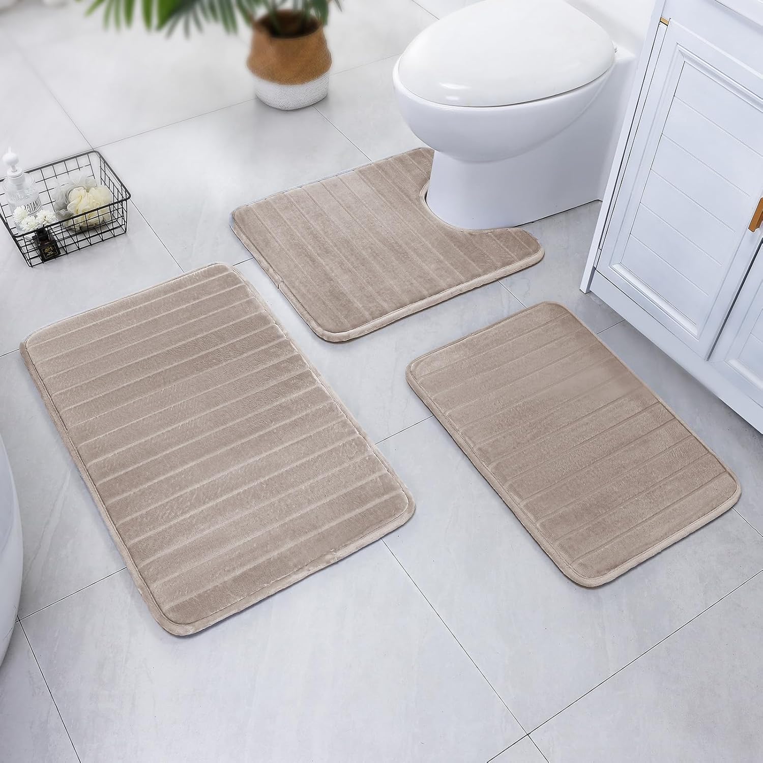 SWEMSTAR Bathroom Rugs Thick Memory Foam Bath Mat - Non-Slip, Quick Dry, Absorbent Washable Floor Microfiber Mat for Shower, Tub, Home Decor Accessories - 20"x30"