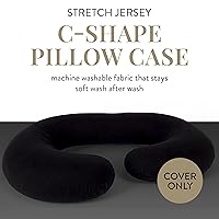 Vista 2 de Betty Dain Funda de almohada de punto elástico para embarazo/maternidad, color negro, 60 x 25 pulgadas.