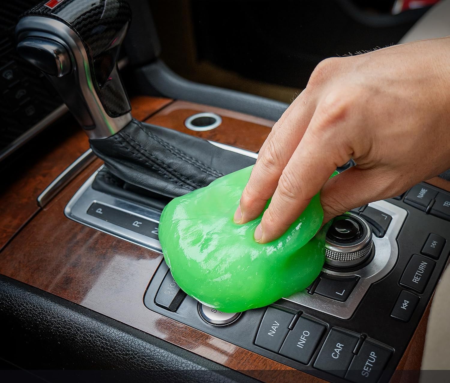 Car Interior Cleaning Gel, Automotive Detailing Putty for Dust and Debris Removal, Green