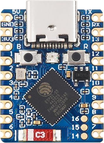 ESP32-S3 Mini Development Board, Based on ESP32-S3FH4R2 Dual-Core Processor, 240MHz Running Frequency, 2.4GHz W-i-F-i & Blue-Too-th 5, Onboard 4MB Flash Memory/2MB PSRAM