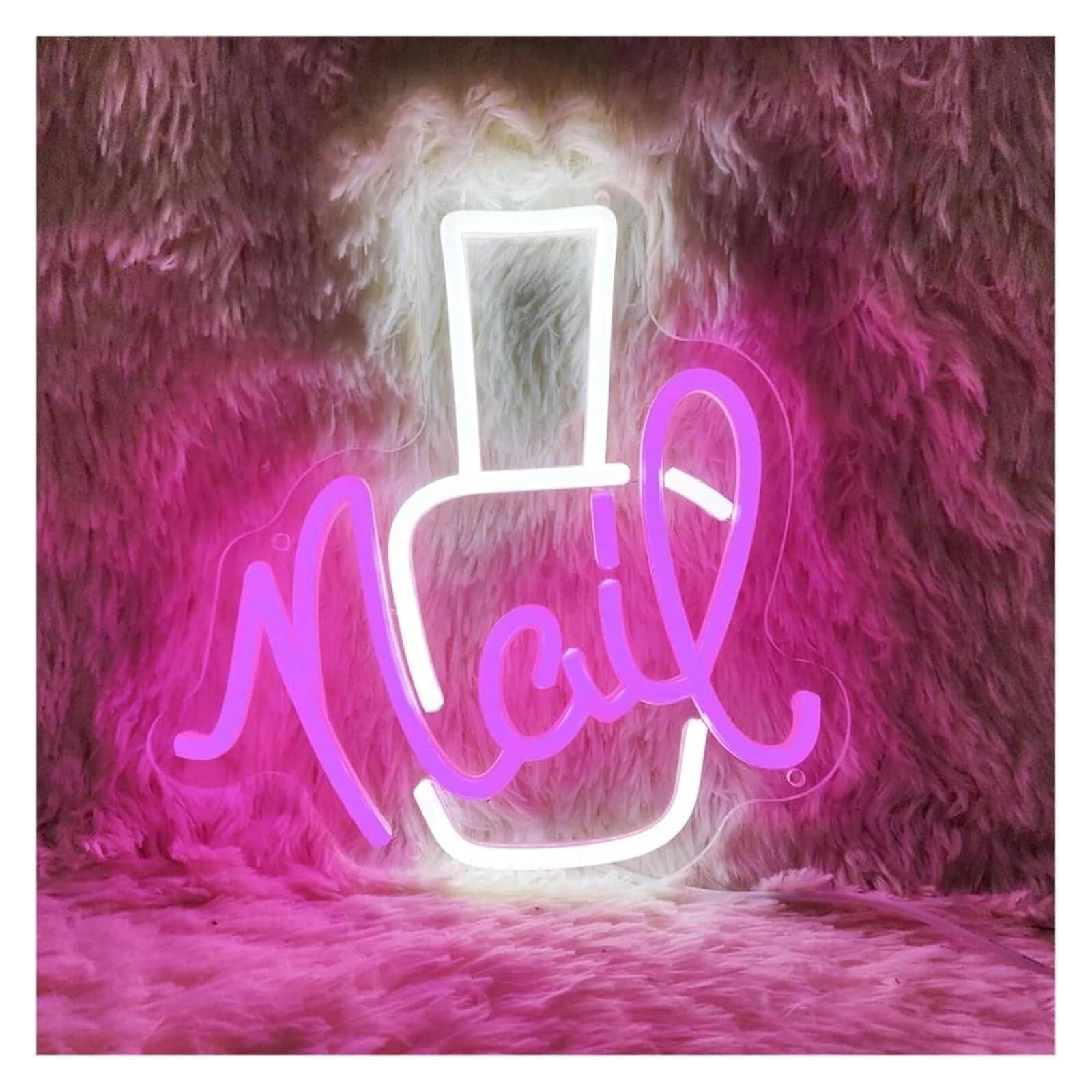 Generisch Neonlampe Lehnwort „Nägel“ für Neon-Maniküre für mit -Beleuchtung für Schlafzimmer, Schönheitssalon, Nagelstudio, Mädchenzimmer