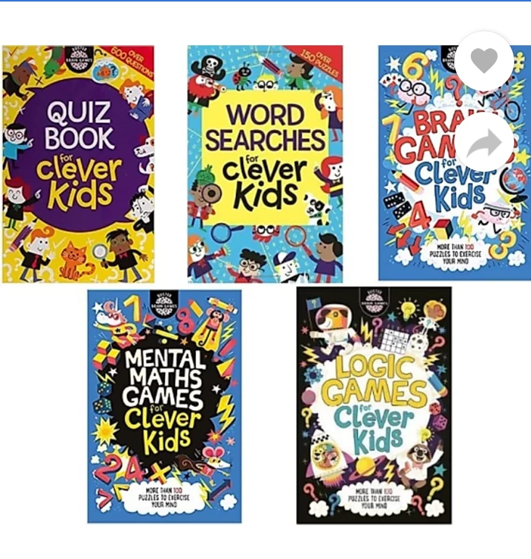 QUIZ BOOKS FOR CLEVER KIDS QUIZ BOOKS AMAZING BRAIN GAMES FOR CLEVER KIDS BRAIN TRAINER (A SET OF FIVE BOOKS) BY HACHETTE INDIA 2021 EDITION Paperback