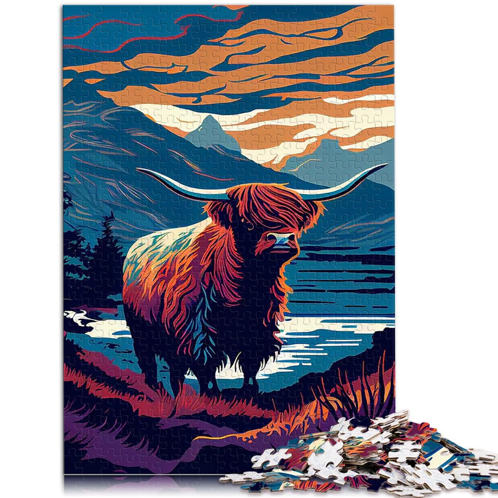 Vaches des Highlands écossaises Puzzles de 2000 pièces pour Adolescents Jeu de Quiz est idéal comme Cadeau pour Toute la Famille 70x100cm