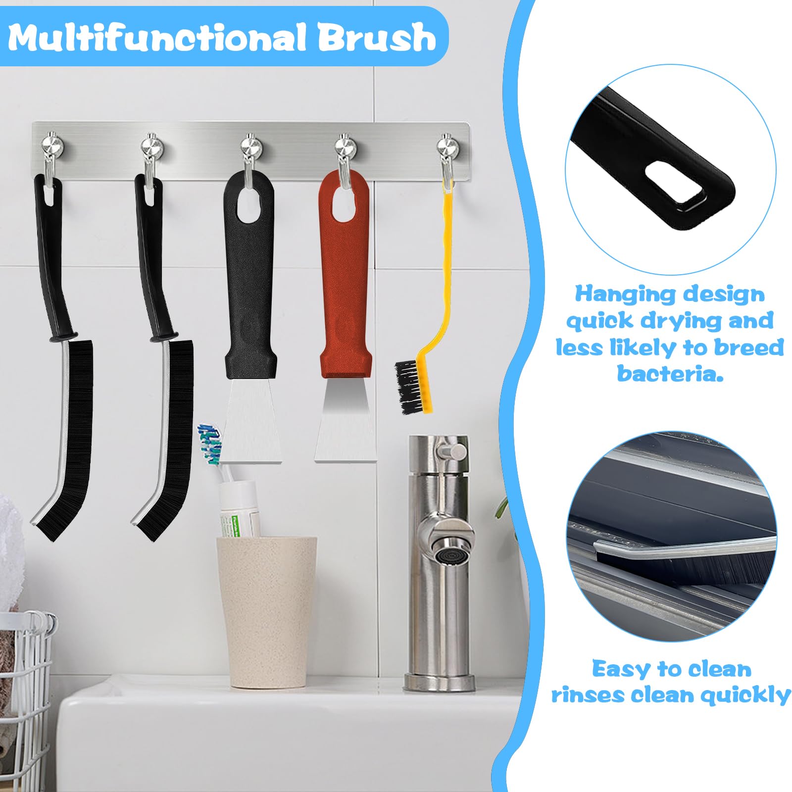 Bosmsaslad 3 Pièces Brosse Nettoyage Salle De Bain, Brosse