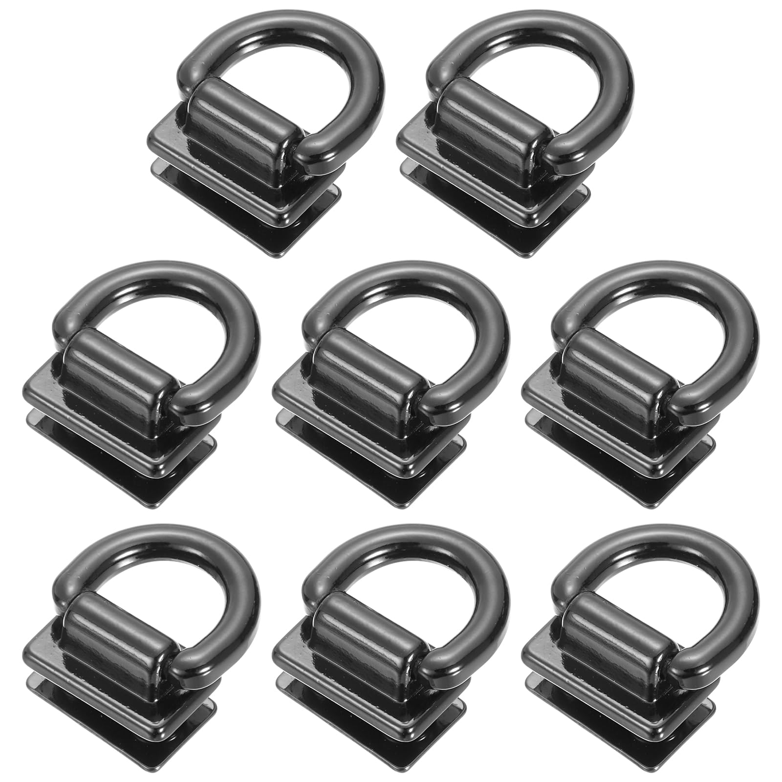 Uxcell Metal Bag Connector with D Ring, 8Pcs 18mm Purse Bridge Hanger Buckle with Screws for Purse DIY, Key Chain Lanyard (Metallic Black)