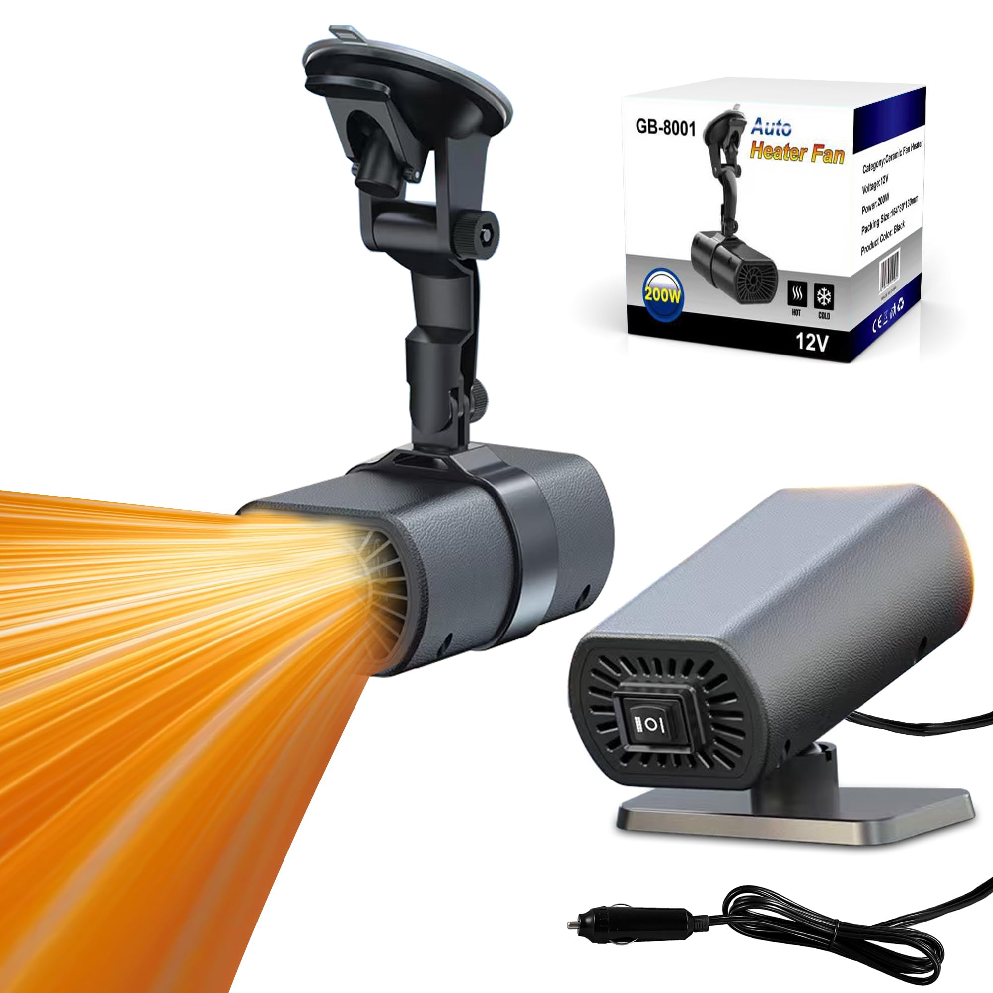 2026 New Portable Car Heaters for Vehicle for Winter 12v Car Heater That Plugs Into Cigarette Lighter 200w