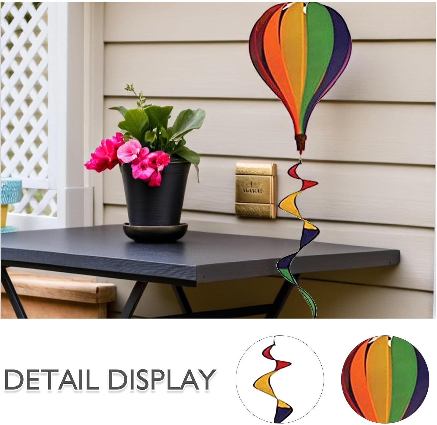 3Pcs Hot Air Balloon Wind Spinners Outdoor Garden Windmill Pendants Decorative Yard Hanging Ornaments for Patio Lawn Party