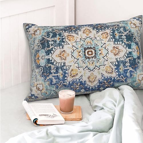 Miniatura 2 de BETGINY Fundas de almohada bohemias de 12 x 20 pulgadas, diseño étnico azul y verde azulado para exteriores, fundas de cojín decorativas para sofá,