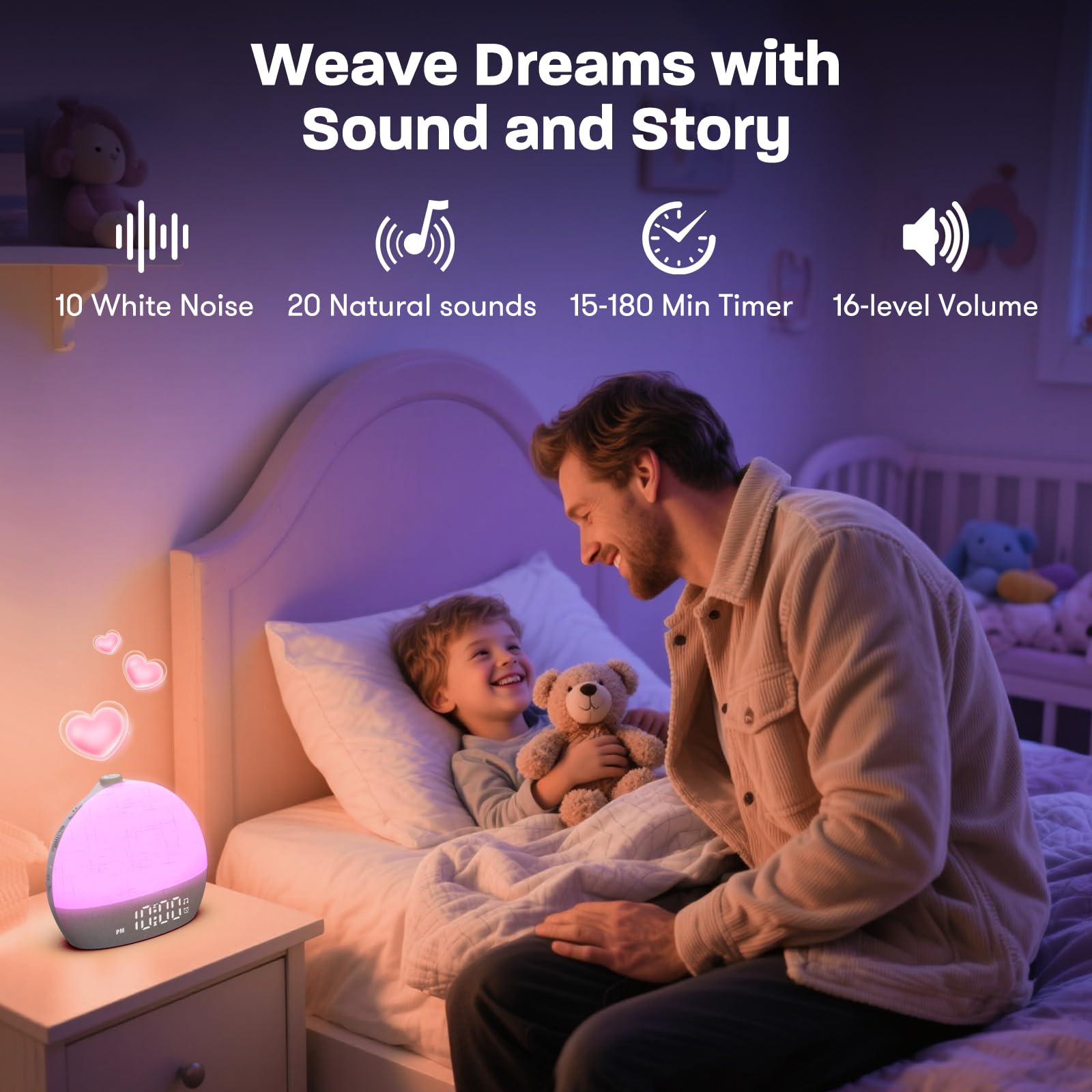 Sveglia luminosa con simulazione dell'alba e cambio colore, sveglia con display a LED, funzione sveglia, grigio