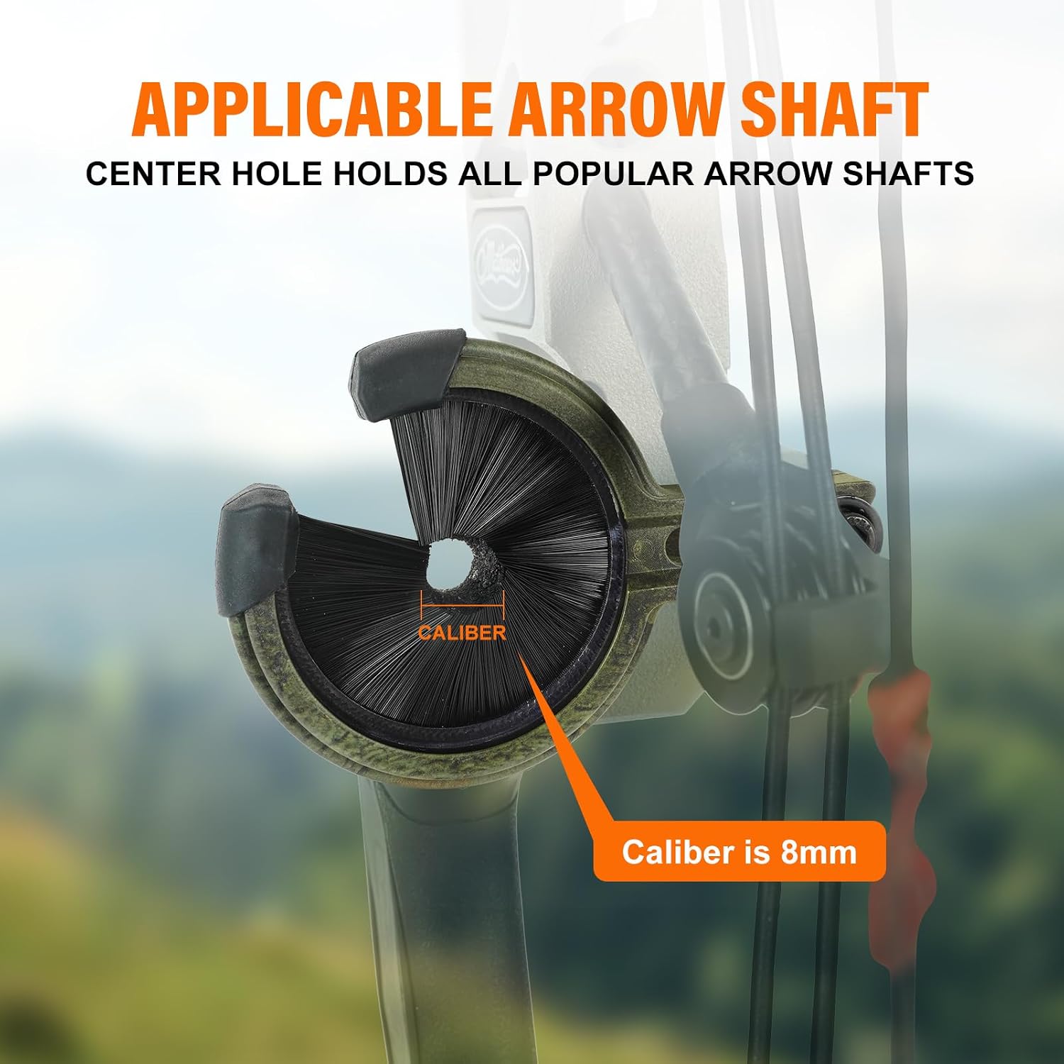 Whisker Biscuit Brush Arrow Rest for Compound Bow | Full capture whisker brush design, adjustable side scale, aluminum housing for compound bow archery hunting