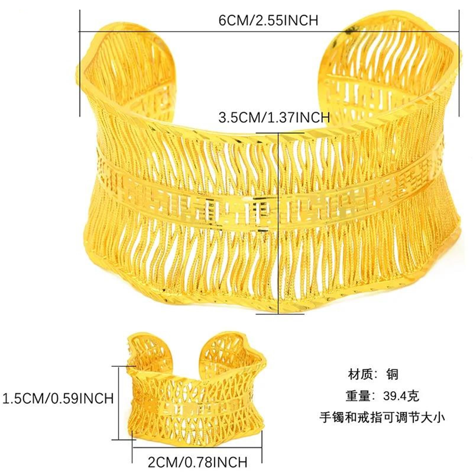 MOCHAMIK Blumen-Kupfer-Manschettenarmband mit 24-Karat-Goldbeschichtung für Damen. EIN klassischer, Verstellbarer Armreif für einen sandgoldenen Look