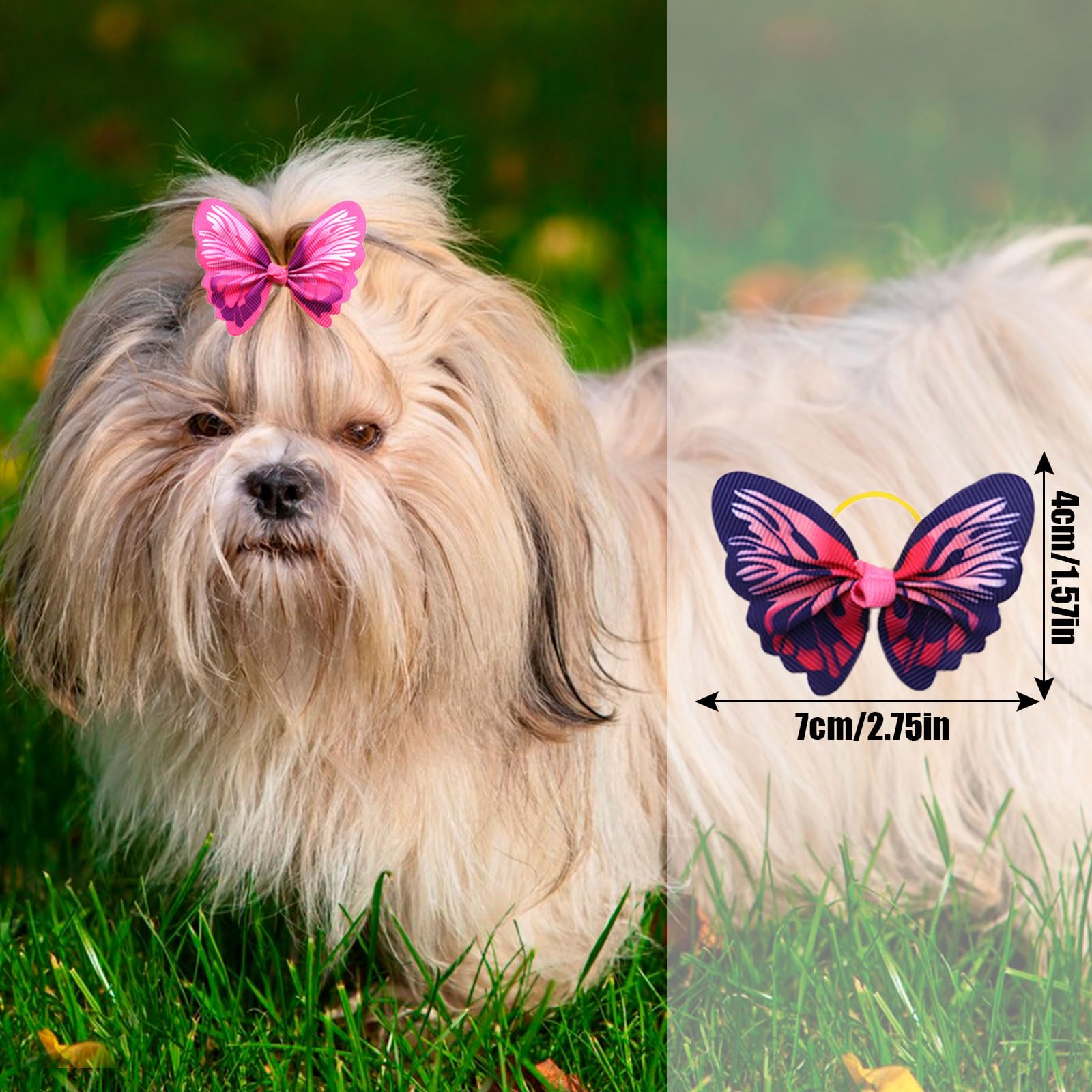 Amazon | 犬 ヘアゴム 蝶 24個セット 可愛い 蝶々 カラフル ヘア