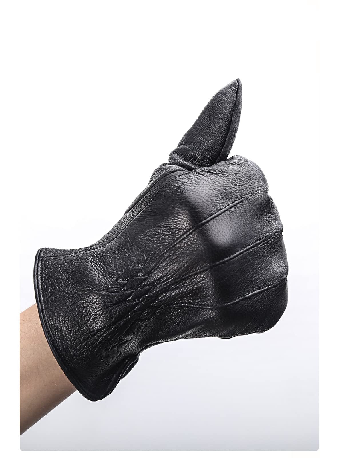 Handschuhe Herren Leder Warme Handschuhe Herren Winter Water Ripple Herrenhandschuhe Schwarze Herren Lederhandschuhe