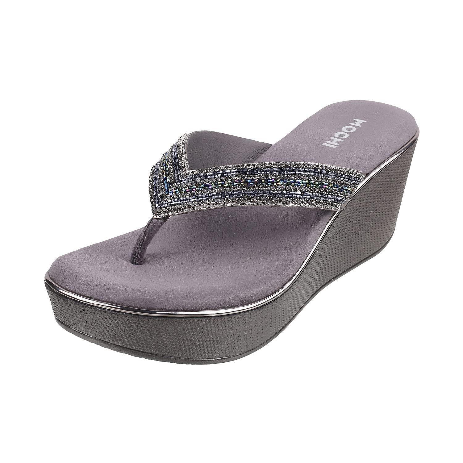 Mochi Womens Synthetic Gun Metal Slip Ons (Size (4 UK (37 EU)) (B09K5LRJ43) Amazon Price History, Amazon Price Tracker