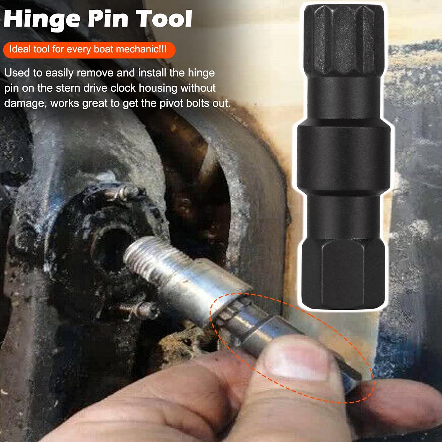 Hinge Pin Tool Compatible with Mercruiser Mercury Alpha 1 Gen 2 Bravo I II & III Outdrive Sterndrive, Replaces for 91-78310 & 18-9861, Properly Hardened image 3