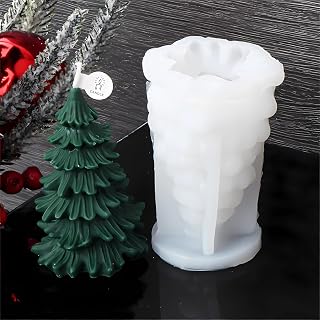 Christmas Tree Candle Molds 3D Christmas Silicone Molds for DIY Candle Soap,Epoxy Resin,Chocolates Cake Decorations Home Decor