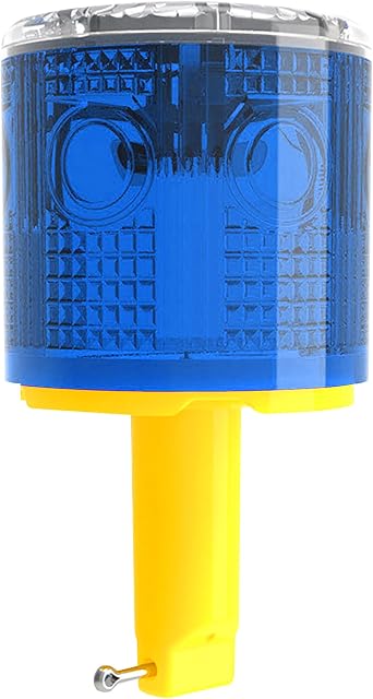 Solar Strobe Warning Light Flashing Super Bright 360 Degree, Automatically Turn On&Off, Traffic Light Emergency Strobe Lightfor Construction, Dock, Marine,Crane Tower, Factory Blue