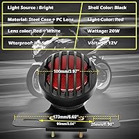 Vista 4 de KATUR 1 unids Motofans negro redondo metal motocicleta freno luz compatible con Harley Bobber Chopper Custom April IA Mana