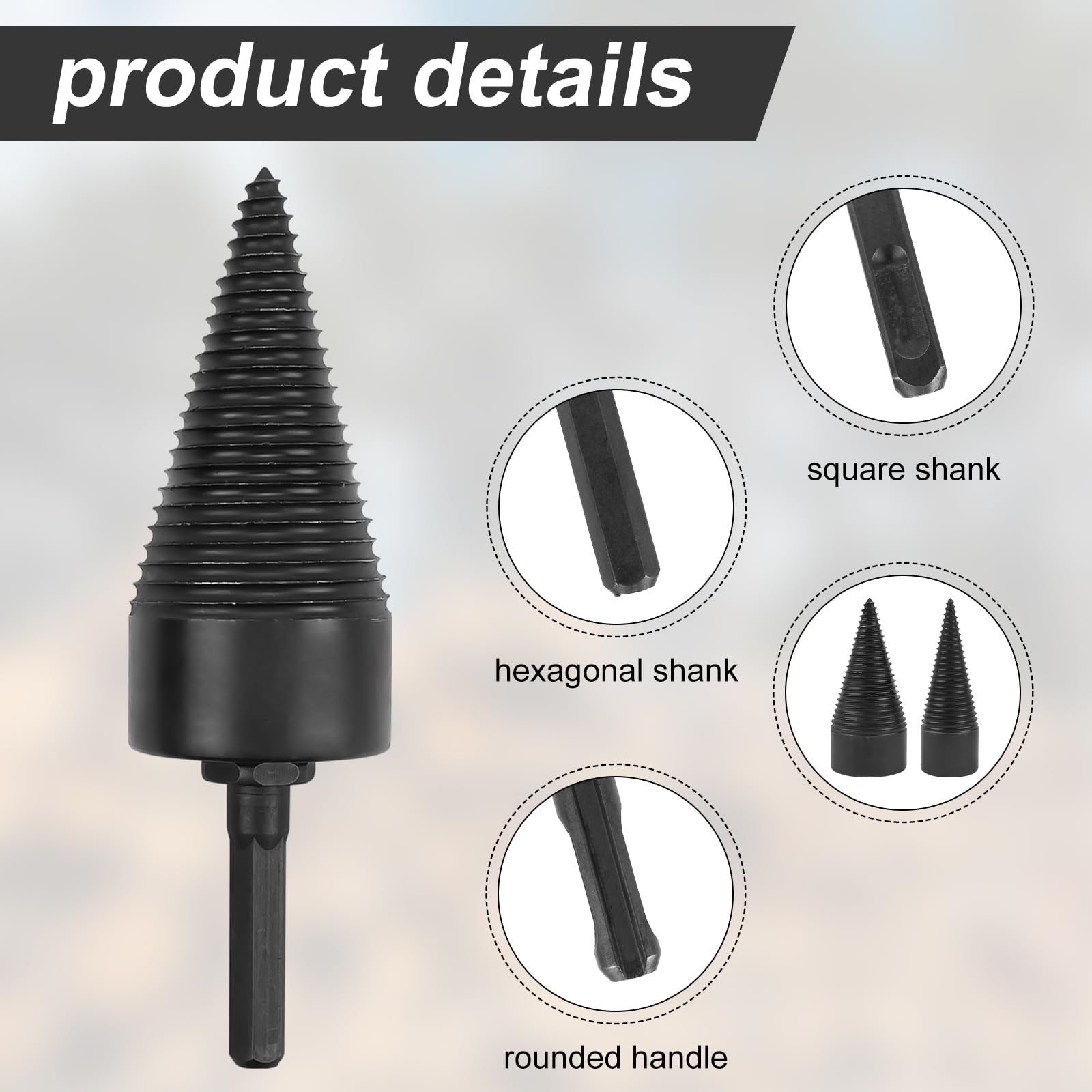 Divisor cónico, 45 mm + 32 mm, broca de corte de madera, broca para cortar leña, broca con 4 mangos para cortar y talar árboles