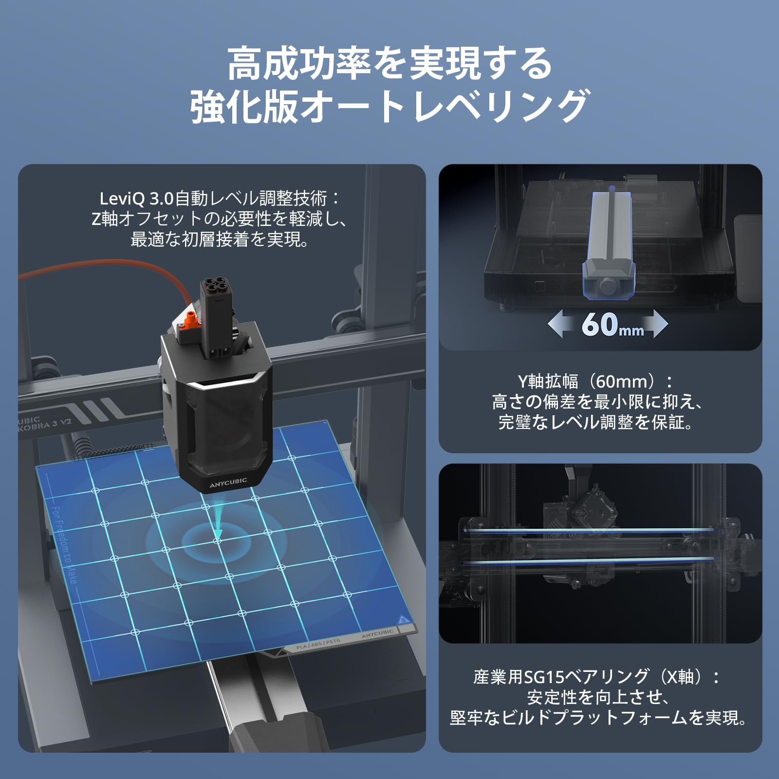 Amazon | Anycubic 3dプリンター Kobra 3 v2、組立簡単モジュール設計
