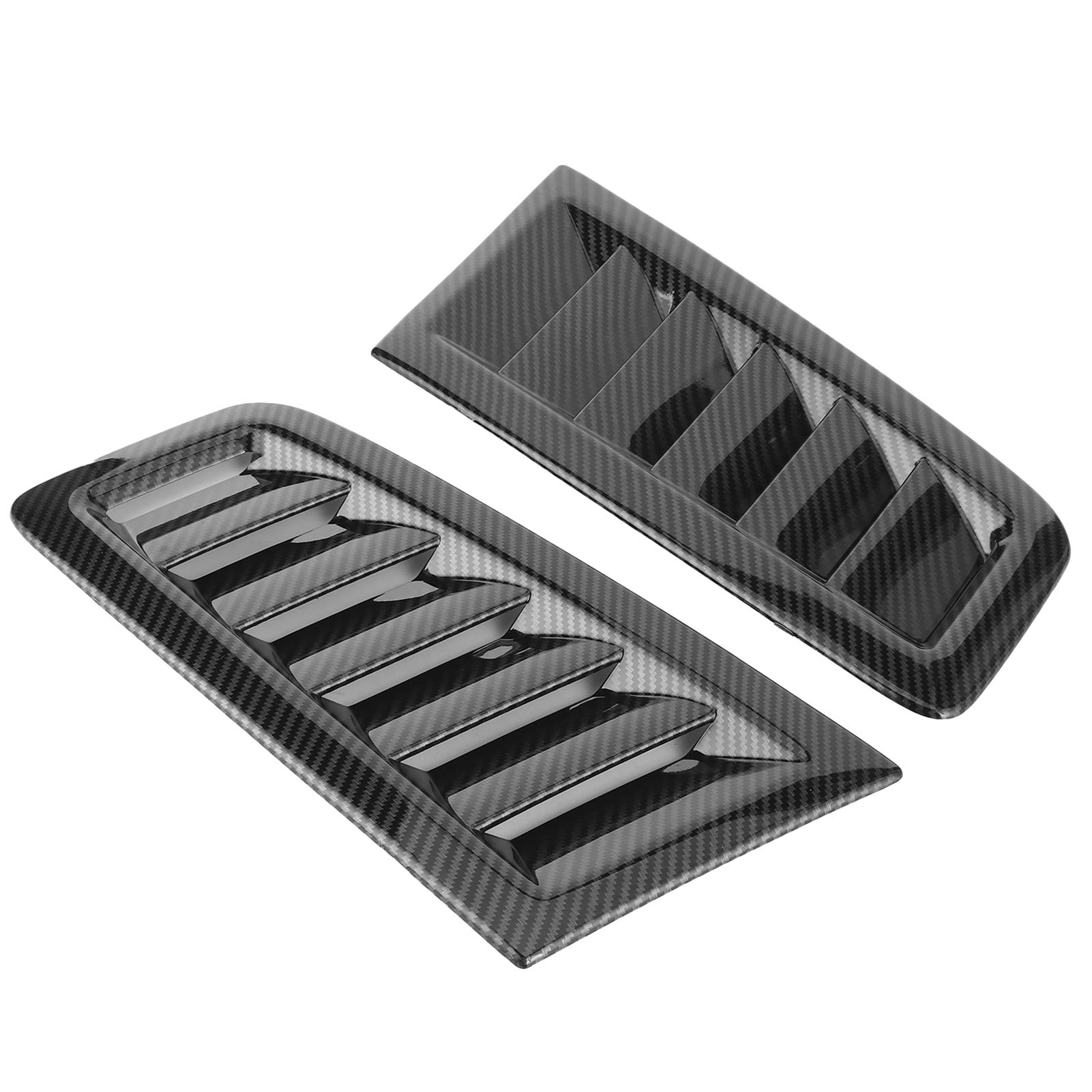 2Pcs Presa D'aria Universale Scoop Bonnet Vent Air Aspirazione Scoop Turbo Bonnet Vent Hood Cover per Focus RS MK2 Style (Fibra di carbonio)
