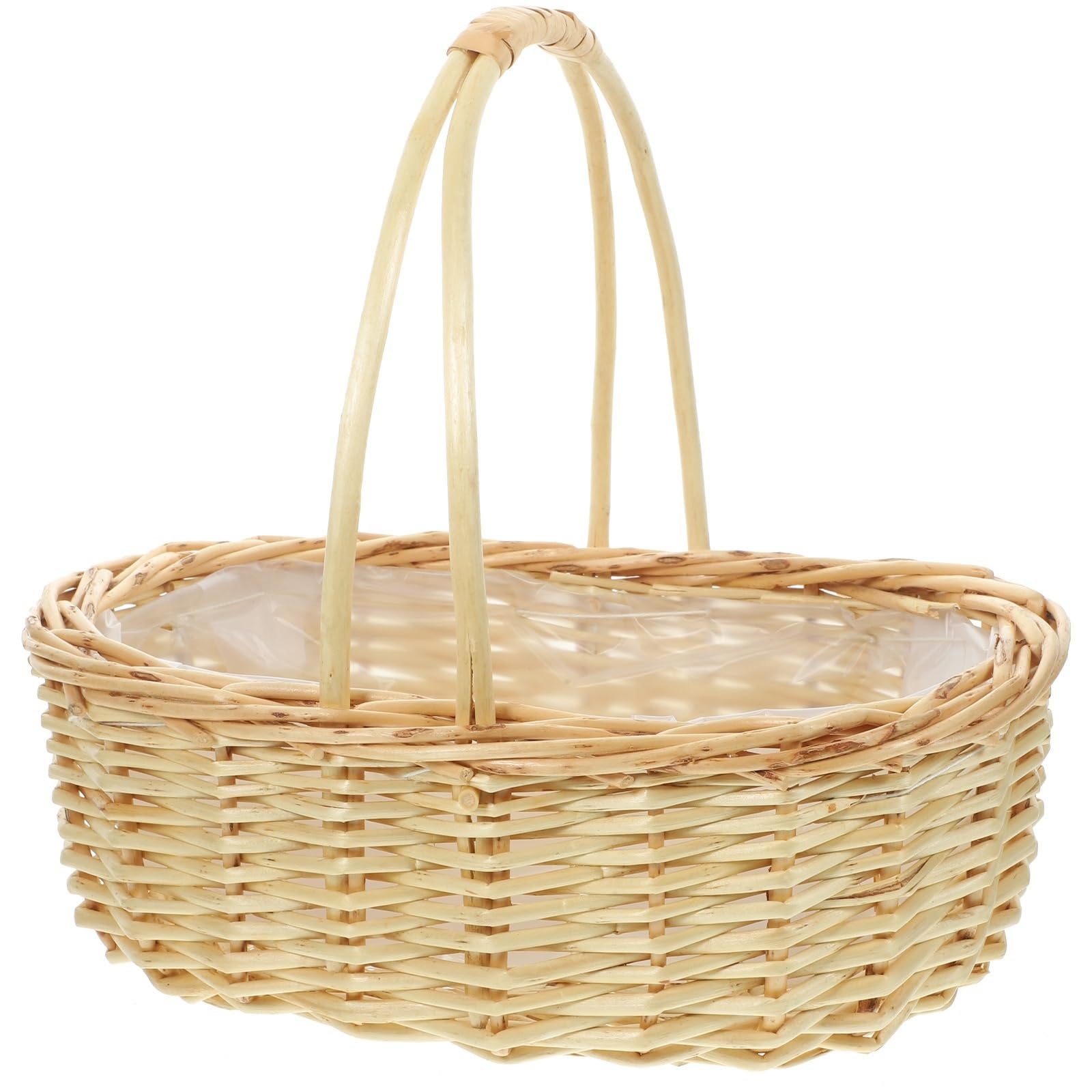 Zhaoj24-05 One Color Fruit Racks Portable Wicker Fruit Basket Woven Picnic Hamper Storage With Handle Convenient Baskets Weave Handheld