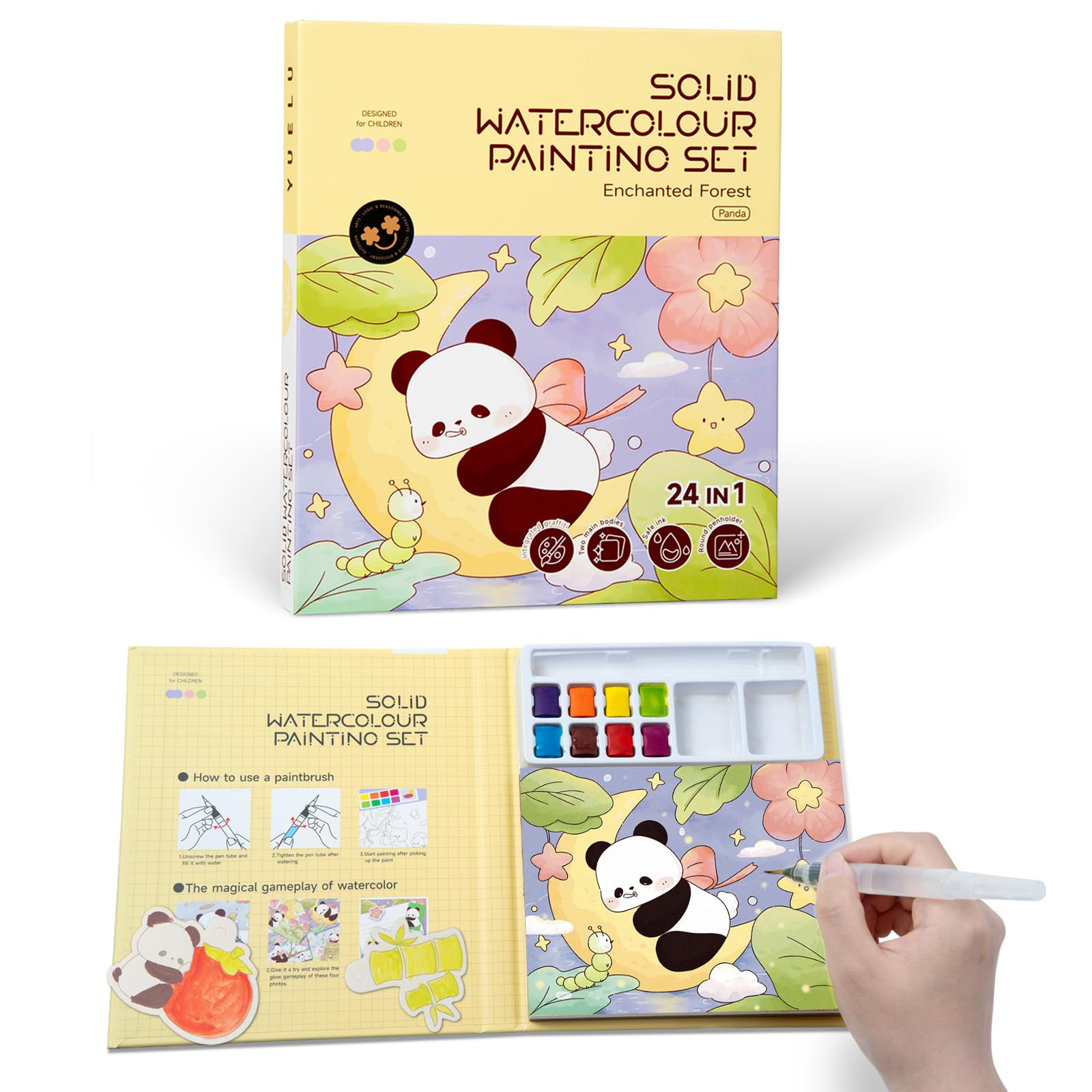 JOFREY Paint with Water Coloring Books for Toddlers，Mess Free Kids Watercolor Painting Activity Kit，Travel Activities Birthday Christmas Toy Gift for Kids Beginners