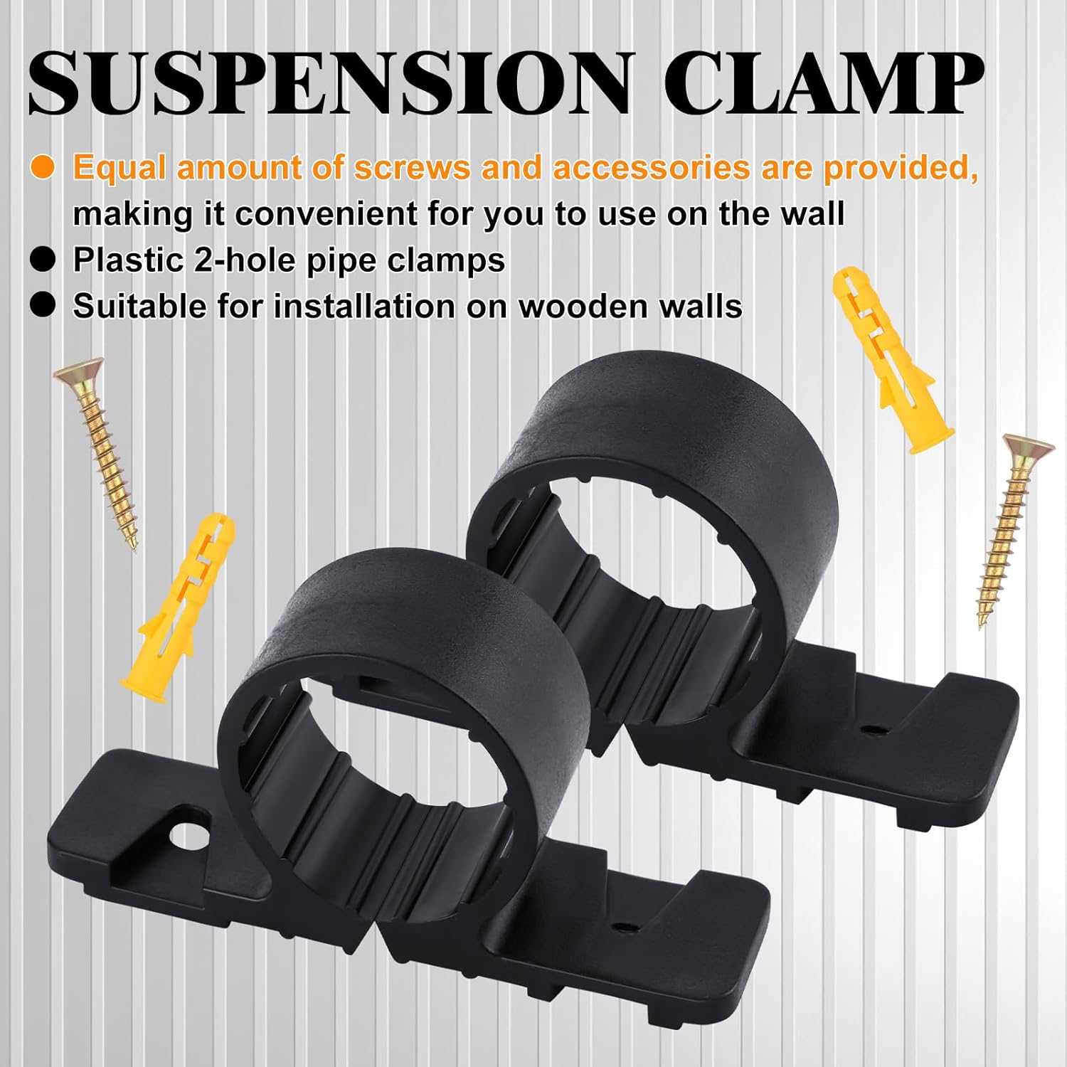 50 Pack 3/4 Inch Pipe Supports Suspension Pex Pipe Clamp Tubing Supports with Screws for Pex, Copper, CPVC Pipe