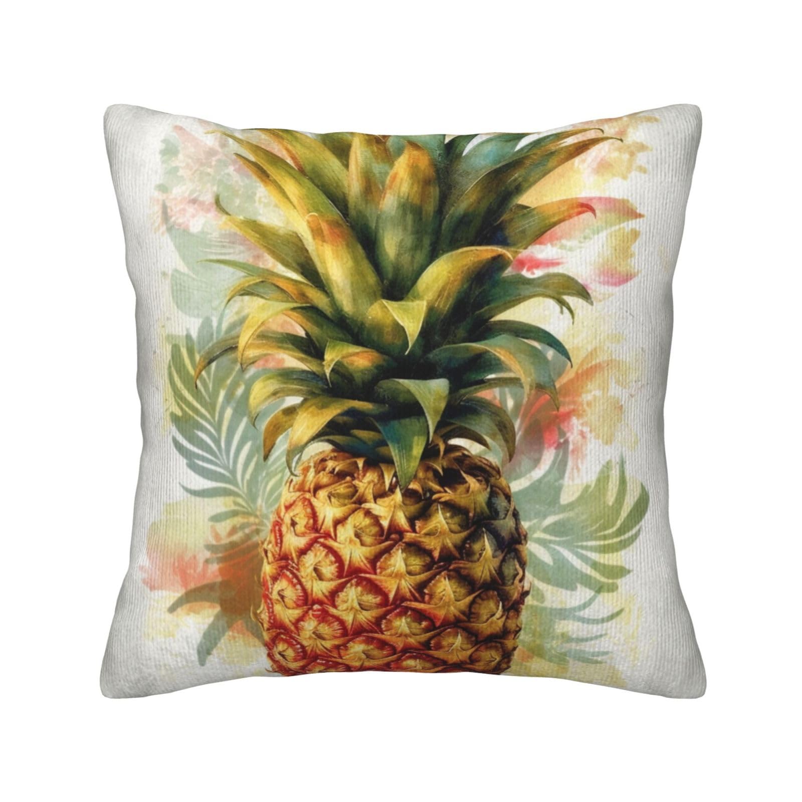 Housse de coussin en velours côtelé ananas 45x45 cm pour canapé