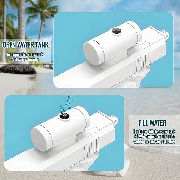 Prank Water Gun, Reverse Water Gun, Funny Two-Way Squirt Gun, Prank Trick Game Summer Toy Hilarious Gift for Parties Friend Summer Fun (White) - 5