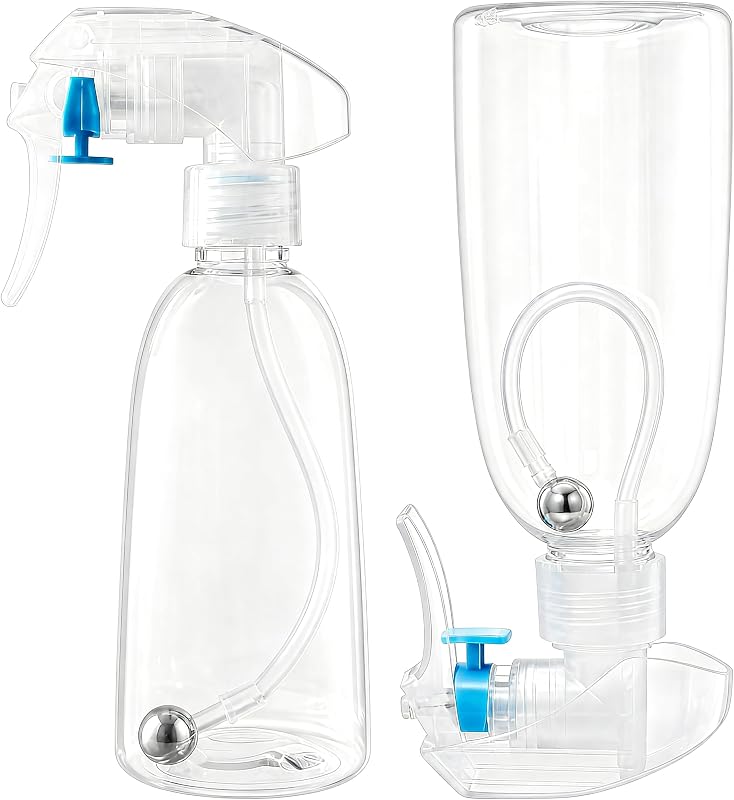 FLCJYLJXF Frascos com Pulverizador 360° Recarregáveis, Plástico Transparente, Pacote com 2