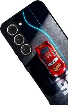 Tecno Spark 40 Pro ile Uyumlu Şimsek McQueen Tasarımlı Glossy Premium Kılıf, Siyah