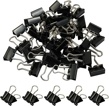 180 Pack 15mm Mini Binder Clips, Black | Small Paper Clips, Micro Size Office Clips, Clamps for Home School Business