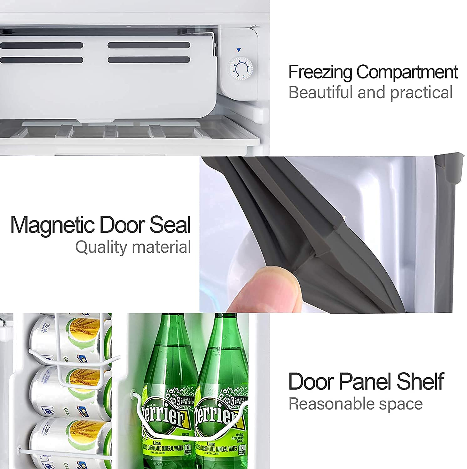 N A 3.2 Cu.Ft Mini Refrigerator Compact Refrigerator-Single Door Small Drink Food Storage Machine for Dorm, Garage, Camper, Basement or Office, Mini Fridge, Stainless Steel (Black) on Fridge.com