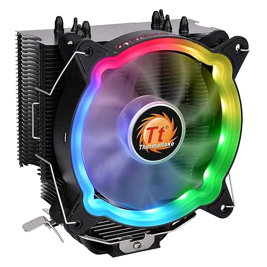 Thermaltake UX200 5V Motherboard ARGB Sync 16.8 Million Colors 15 Addressable LED Intel/AMD (LGA 1200) Universal Socket Hydraulic Bearing 130W CPU Cooler CL-P065-AL12SW-A