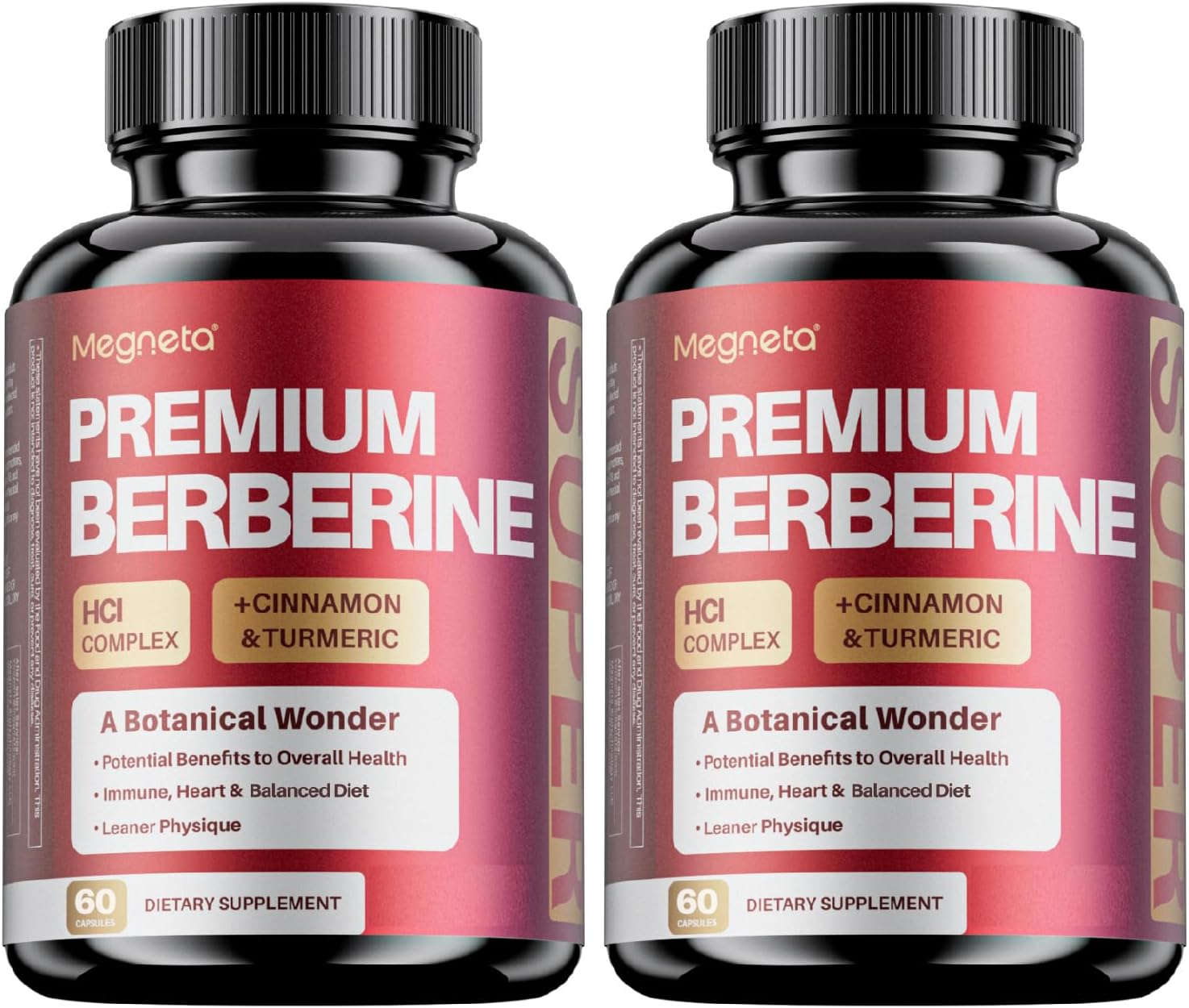 Premium Berberine HCl Complex with Cinnamon,Turmeric - (180 Capsules)