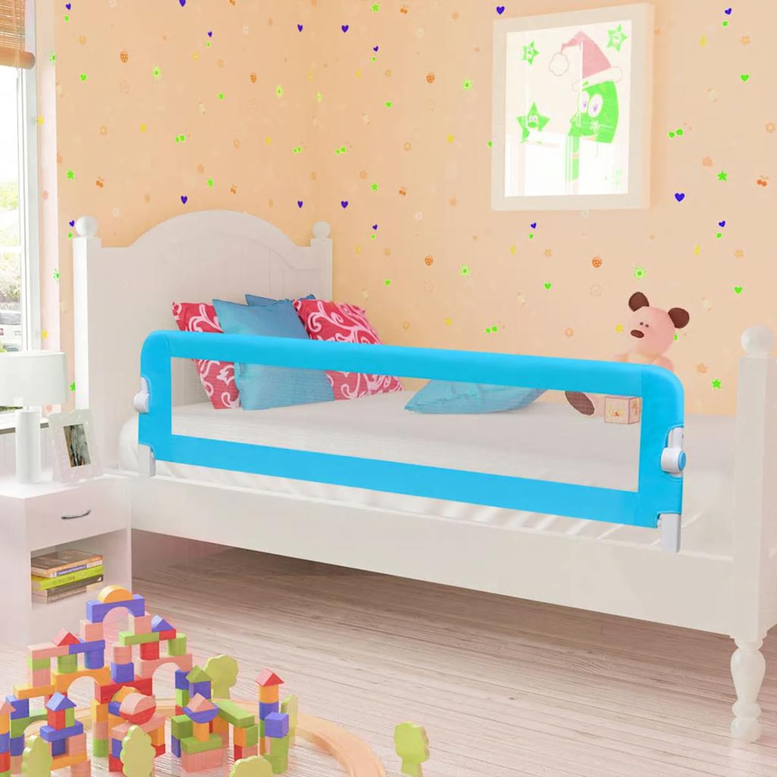 Sponde Letto, Barriere di Sicurezza con Struttura in Metallo e Tessuto Poliestere Lavabile, 2 Pezzi 150x42 cm, per materassi 10-20 cm276088