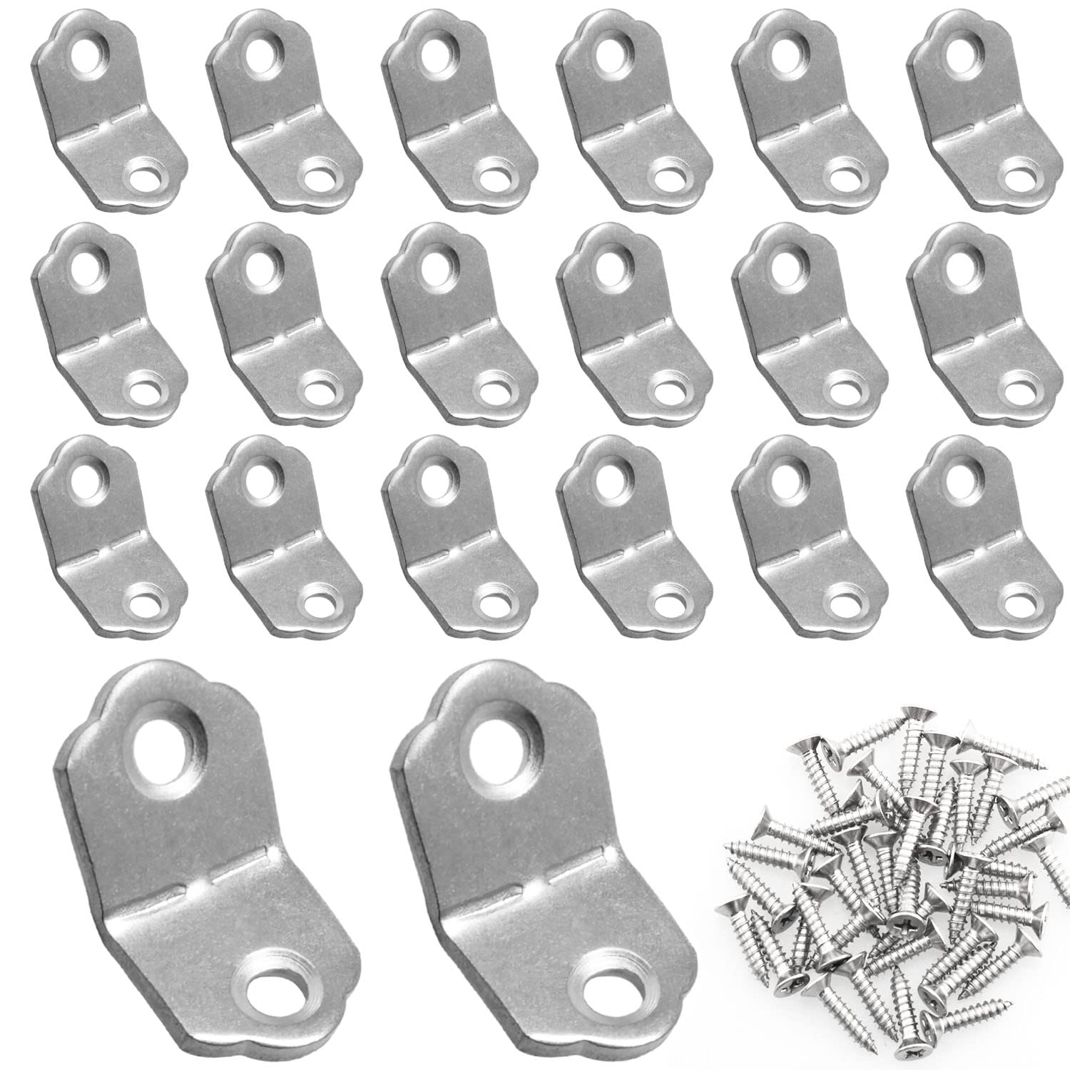 Itrolle Silver 135 Degree Corner Brackets 20Pcs Iron Mounting Hardware